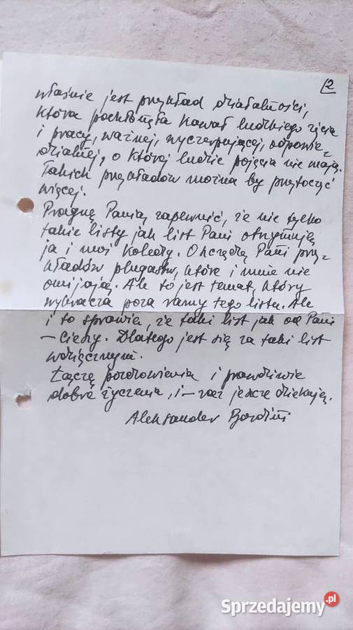 Autograf list Bardiniego 1990 aktora i reżysera sprzedam