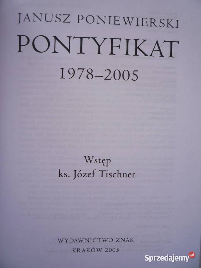Pontyfikat 19782005 Janusz Poniewierski Kultura i Rozrywka Szczecin sprzedam