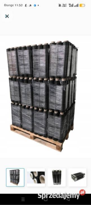 Folia stretch ręczna czarna 25 440 rolek paleta Radomsko