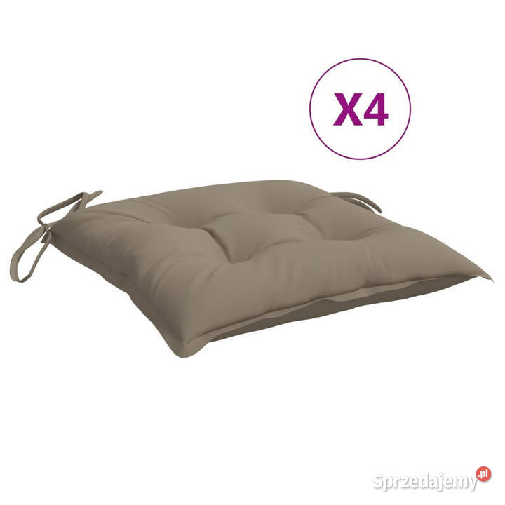 Poduszki na krzesła 4 taupe 40x40x7 tkanina
