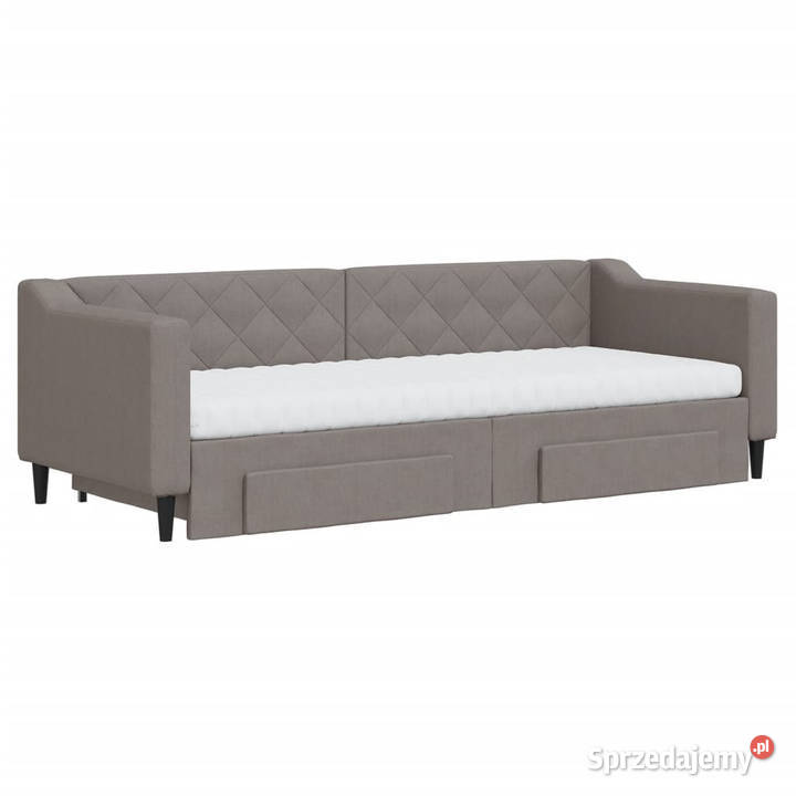 Sofa rozsuwana z szufladami taupe tkanina 80x200 Warszawa sprzedam