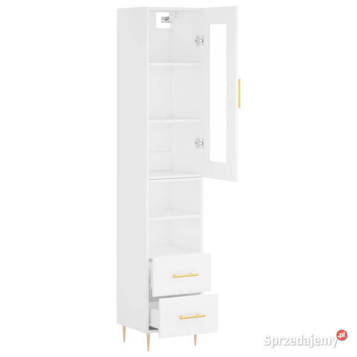 Wysoka szafka biała 345x34x180 materiał Pozostałe mazowieckie Warszawa sprzedam