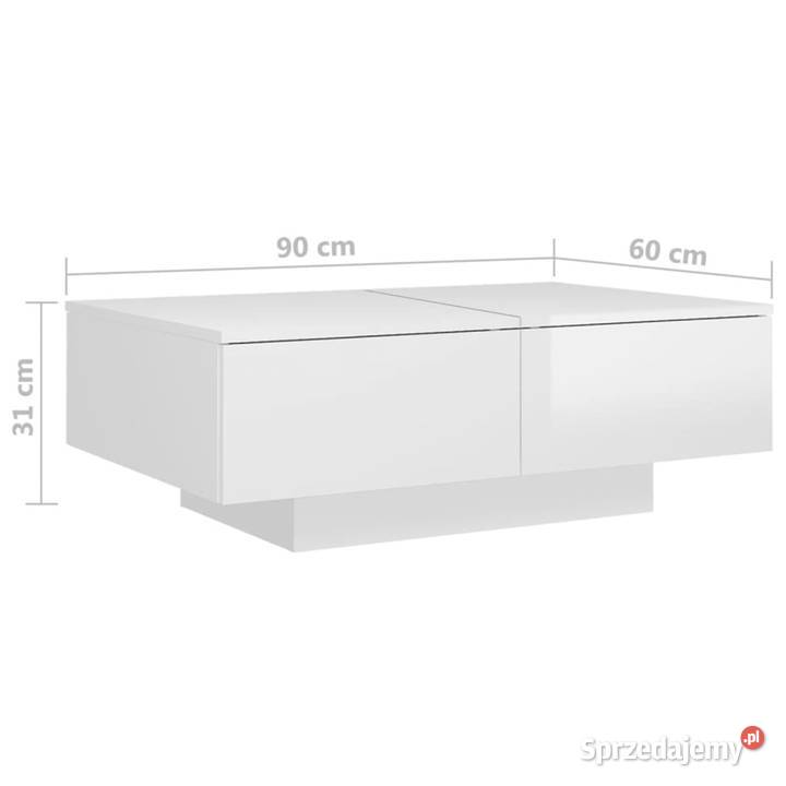 Stolik kawowy biały wysoki połysk 90x60x31 Warszawa