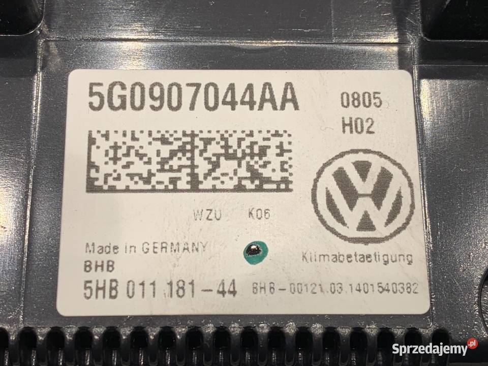 PANEL STEROWANIA NAWIEWU VW GOLF VII 5G0907044AA osobowe sprzedam