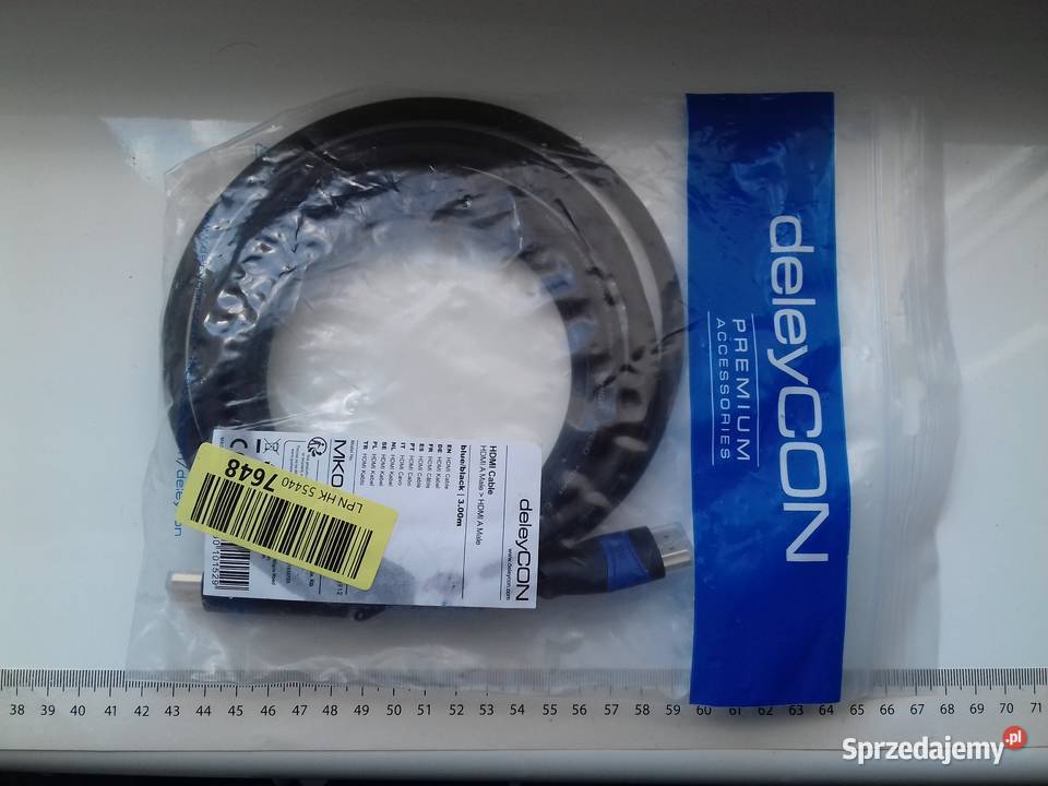 Kabel deleyCON HDMIHDMI 3m prosty HDMI 20a 20b Pozostałe Bydgoszcz sprzedam