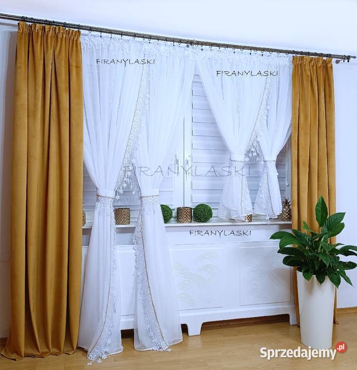 Firana 400x155 Firany do pokoju salonu złote mazowieckie Płońsk