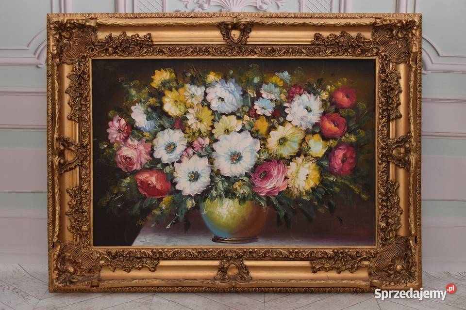 Kwiaty Róże na Stole Obraz na Materiale 116x88 Kraków