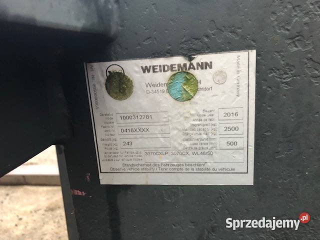 Widły do ładowarki WEIDEMANN udźwig 25 tony nie dolnośląskie Chojnów