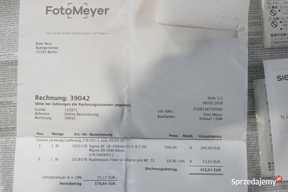 Obiektyw SIGMA 18 300 mm F 35 63 DC MAKRO OS HSM wielkopolskie Poznań