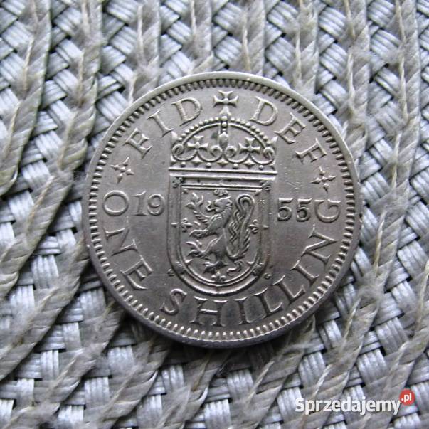 Wielka Brytania 1 Shilling 1955r Szkocki Kalisz