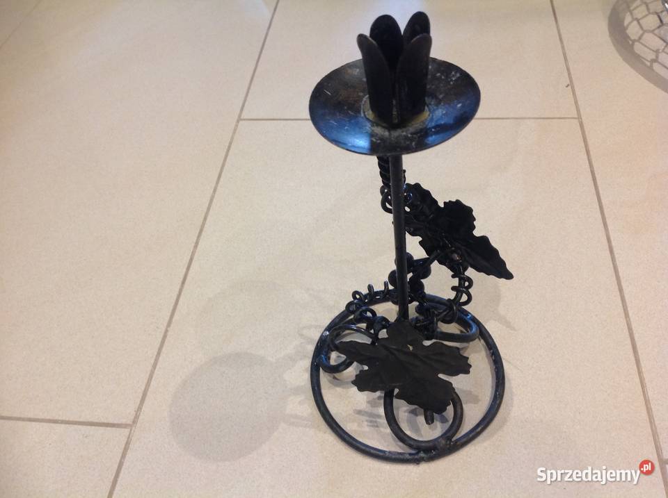 Czarny Świecznik Metalowy Metaloplastyka Świeczniki Nowa Sól