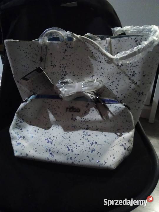 NOBO TOREBKA SHOPPER BIAŁA NIEBIESKA WKŁAD A4 Słupsk