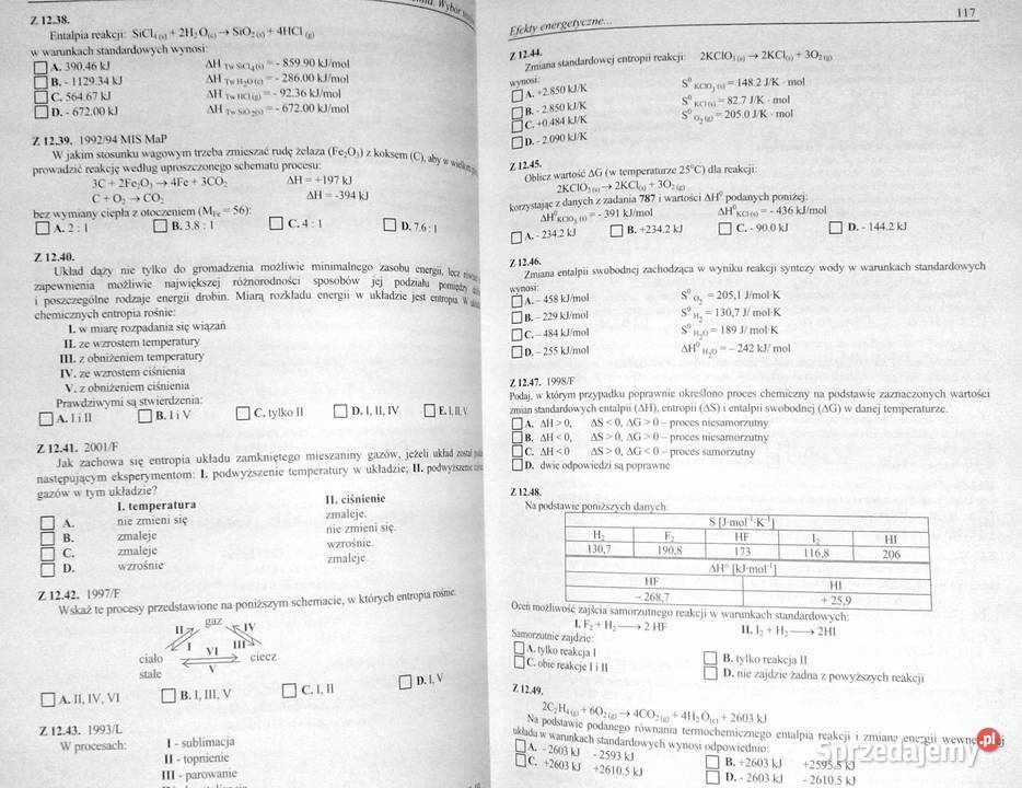 Chemia wybór testów maturzystów i kandydatów na Chełm