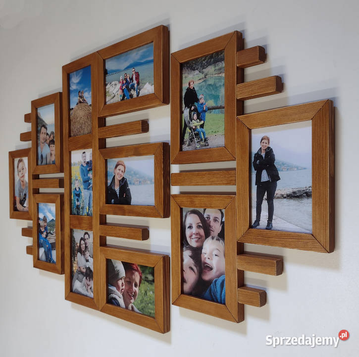 Drewniana Multirama Ramka na 12 zdjęć 10x15 Wrocław