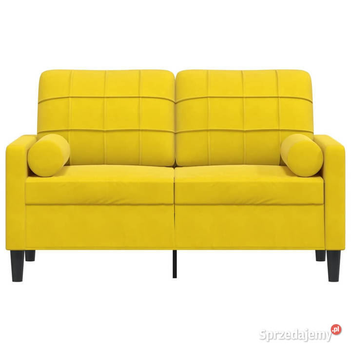 2osobowa sofa z poduszkami żółta 120 aksamit mazowieckie Warszawa