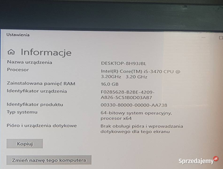 Komputer stacjonarny do gry pc i516gbgtx 4gb Kielce sprzedam