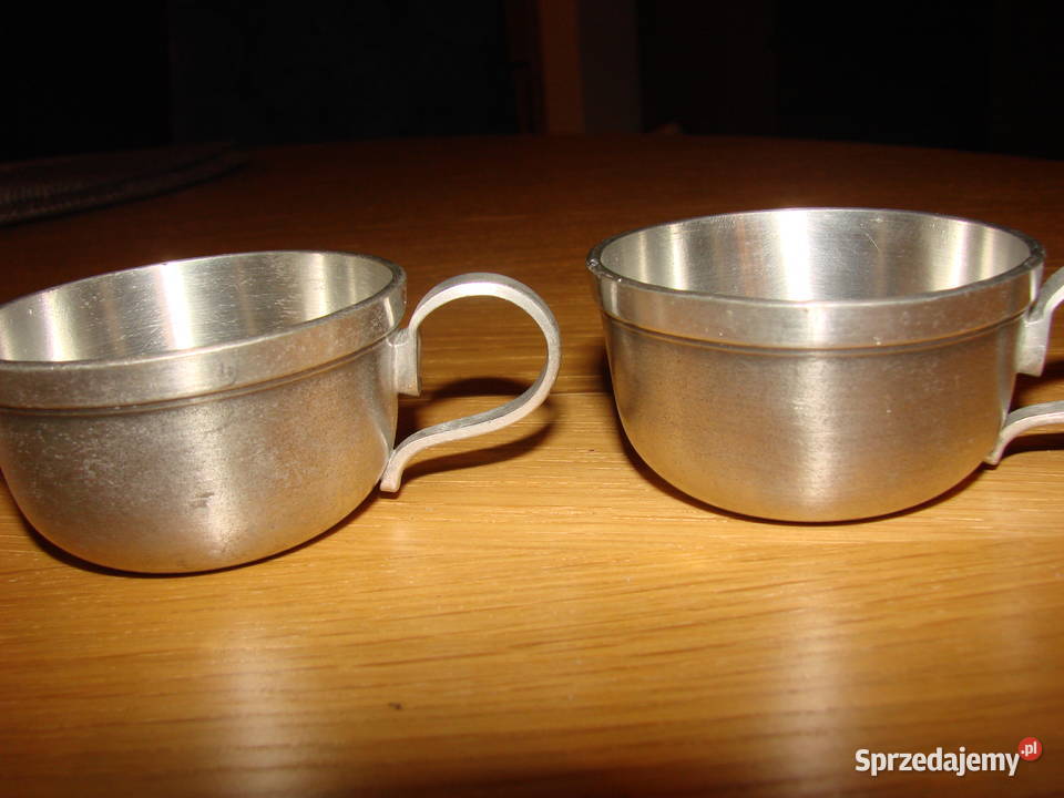 Gjuten I Kalmar cynowe filiżanki Pruszcz Gdański