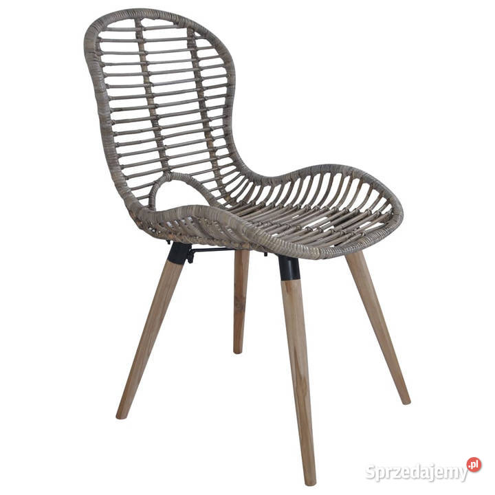 Krzesła stołowe 6 brązowe naturalny rattan Warszawa sprzedam