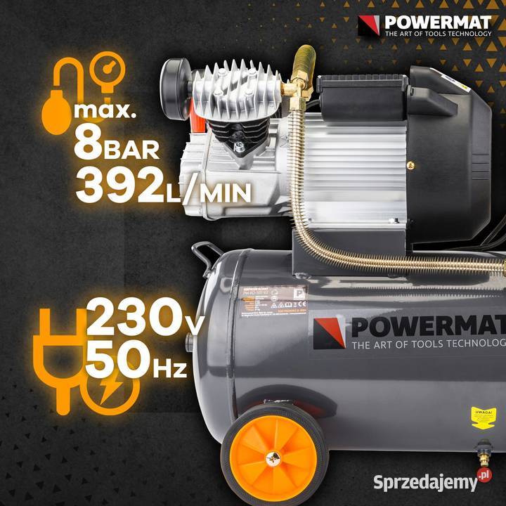 KOMPRESOR OLEJOWY 50L SPRĘŻARKA 8 BAR 392 lmin Pozostałe
