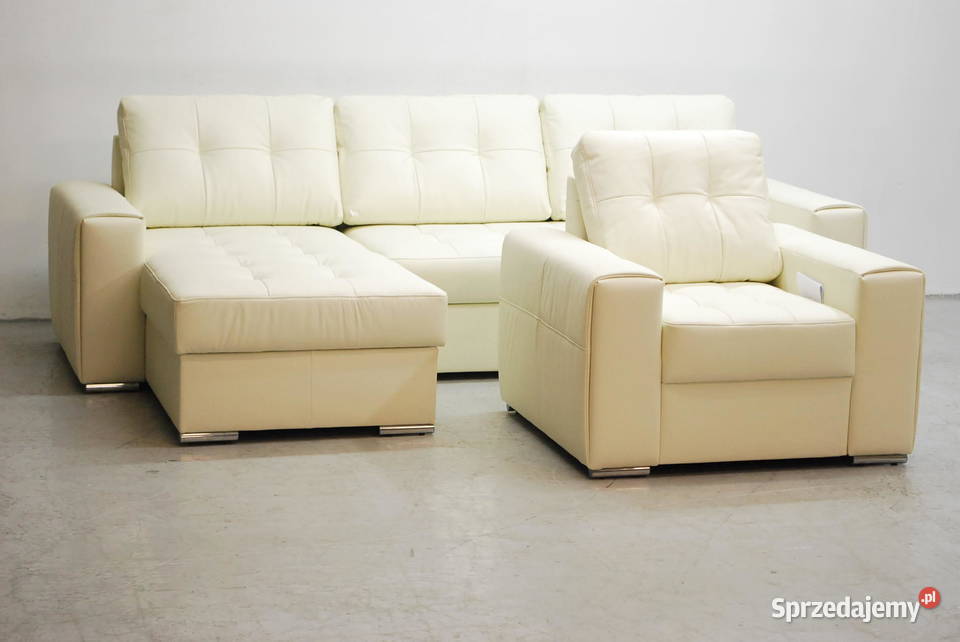 SKÓRA NATURALN NAROŻNIK Z FSPANIAfotel 1018 Poznań