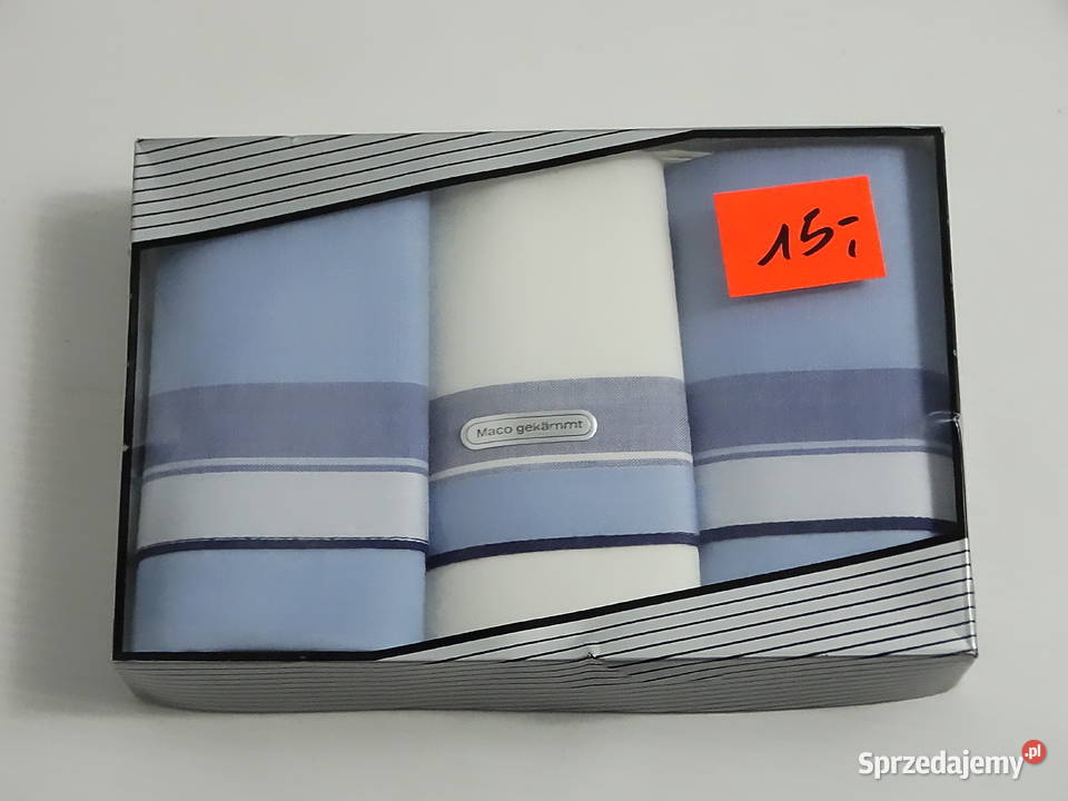 Zestaw 3 eleganckich męskich chusteczek do nosa Biłgoraj sprzedam