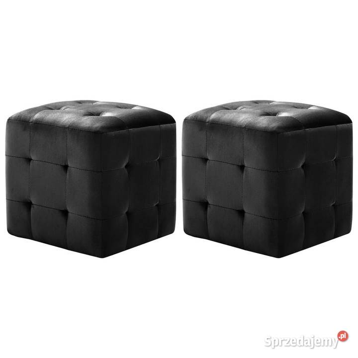 Pufy 2 czarne 30 x 30 x 30 aksamit WM278386 Warszawa sprzedam