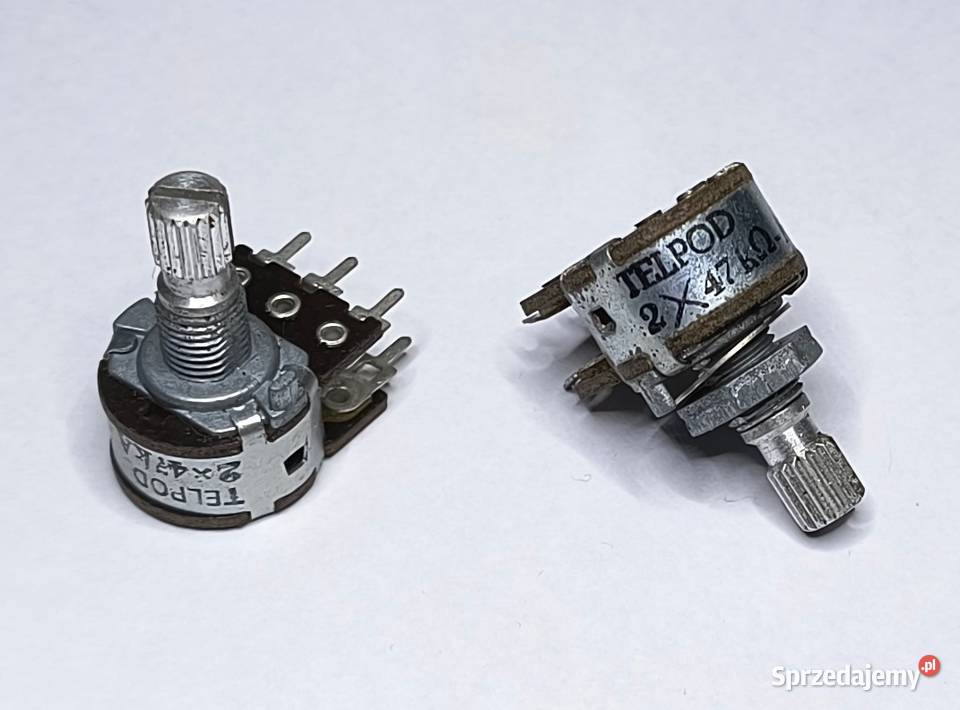 Potencjometr 2x47kA Unitra TELPOD 16mm Gdańsk