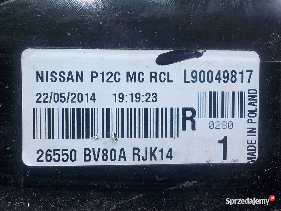 NISSAN JUKE F15 I LIFT 14r 12B 5D lampa prawa osobowe