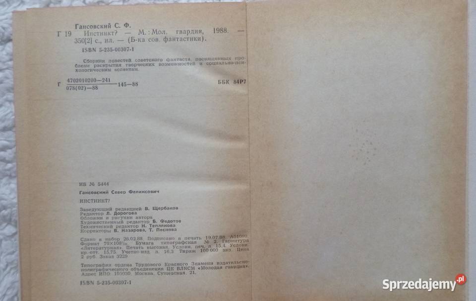 Instynkt Siewier Gansowski rosyjsku Warszawa