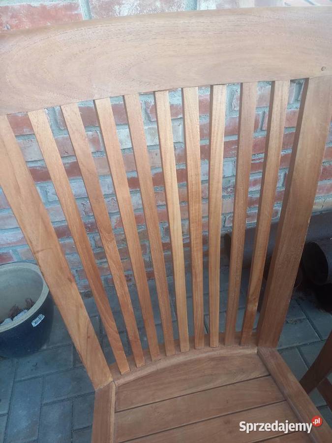 Krzesła tekowe drewniane 2 kolonialne twarde Gawroniec sprzedam