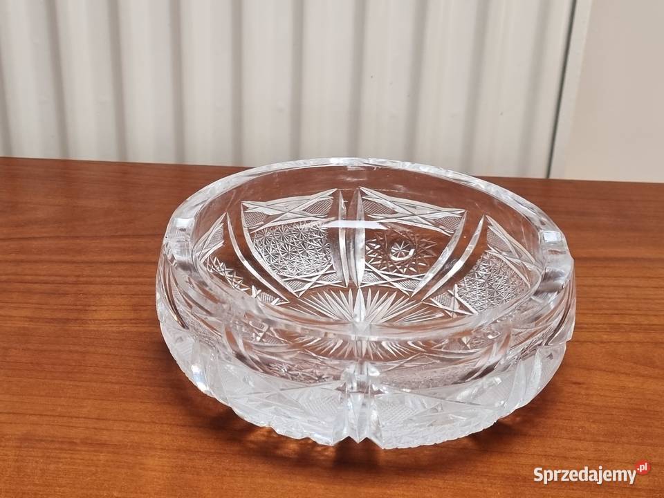 Kryształ popielnica ozdobna z okresu PRL Lublin