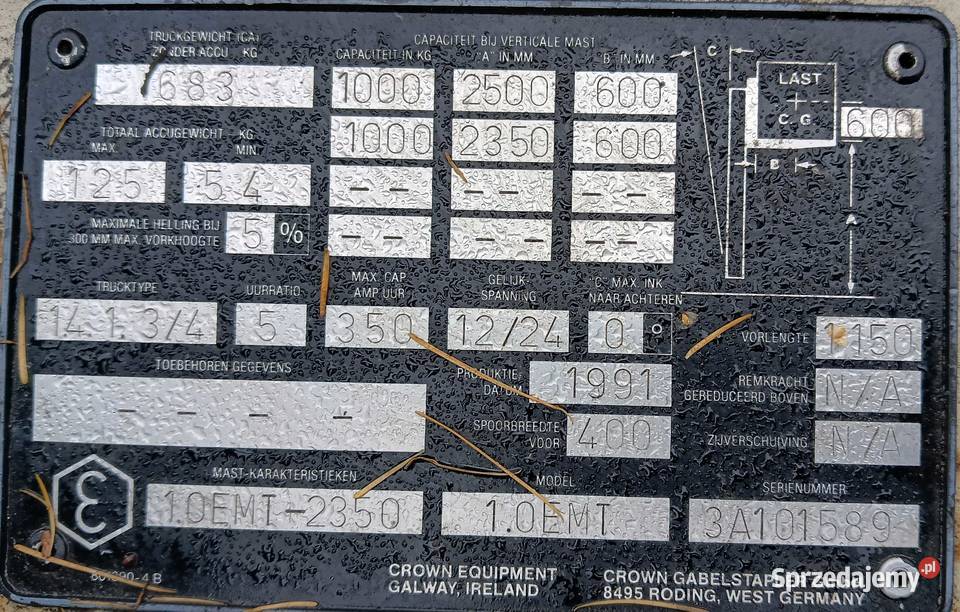 Wózek widłowy podnośnik elektryczny CROWN Skierniewice