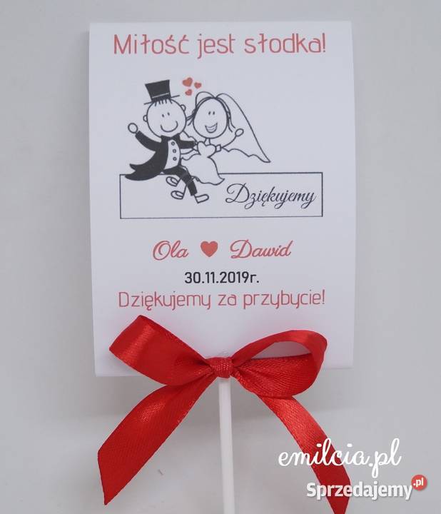 Lizaki podziękowanie gości Ślub Wedding Czerwony Pozostałe Zielona Góra