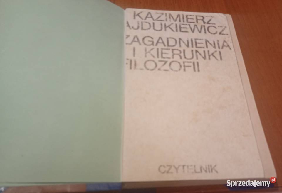 Zagadnienia i kierunki filozofii teoria poznania sprzedam