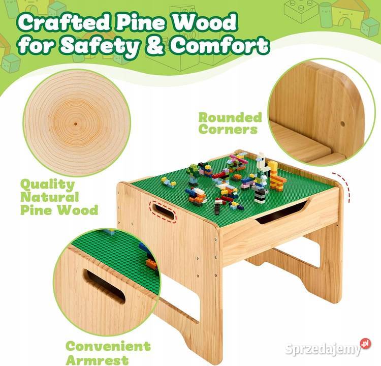 FUNLIO Stolik Dzieci Drewniany Myszyniec