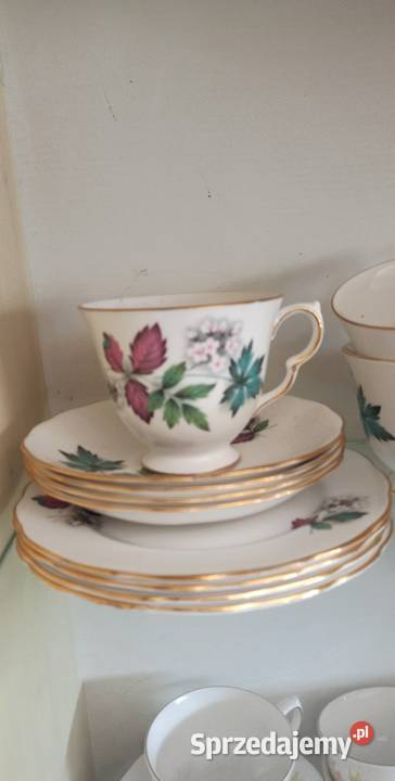Filiżanka z talerzykiem deserowym Crown Royal Porcelana i szkło Gdańsk sprzedam