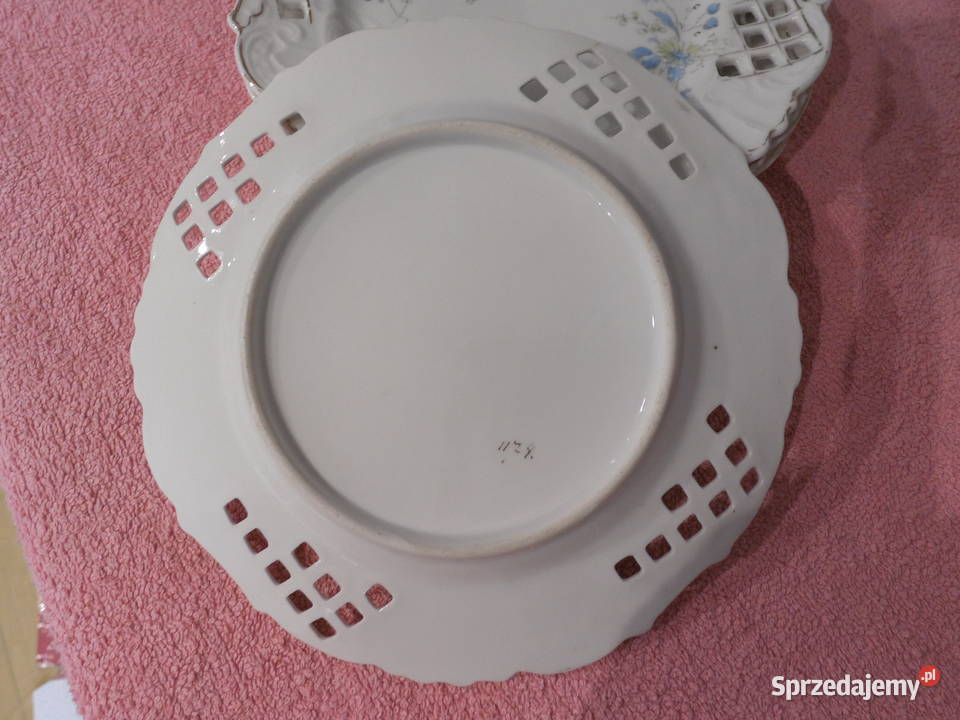 Talerzyki deserowe ażurowe sygnowane 4 wielkopolskie Raszków sprzedam