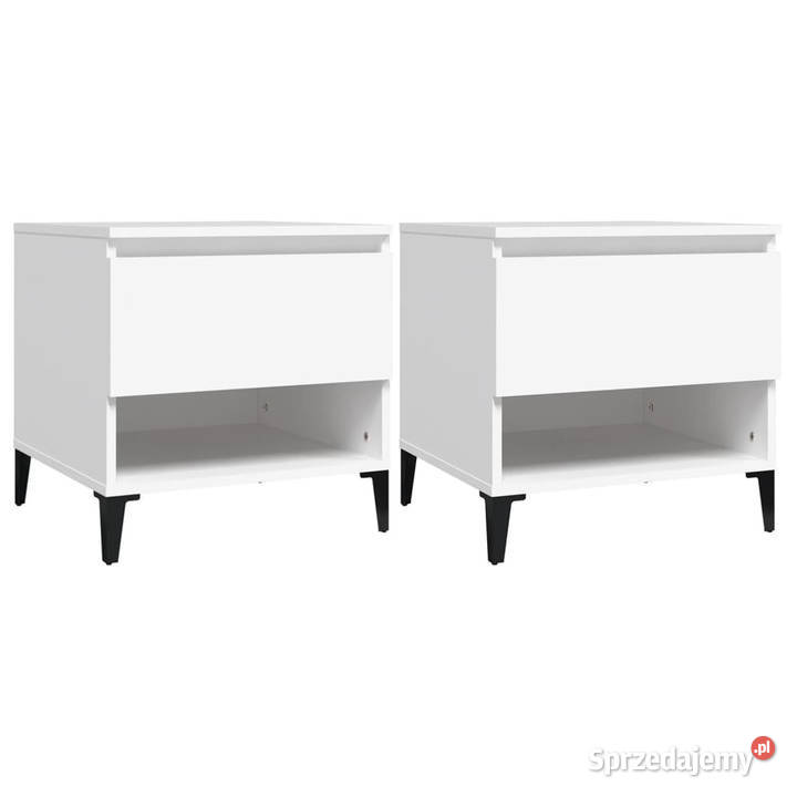 Stoliki boczne 2 białe 50x46x50 WM819549 mazowieckie Warszawa