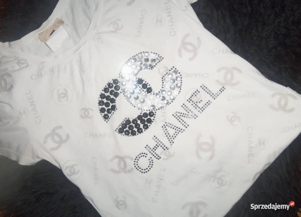 CHANEL UNIKATOWA BLUZECZKA CHANELKA BIAŁA CYRKON Łódź