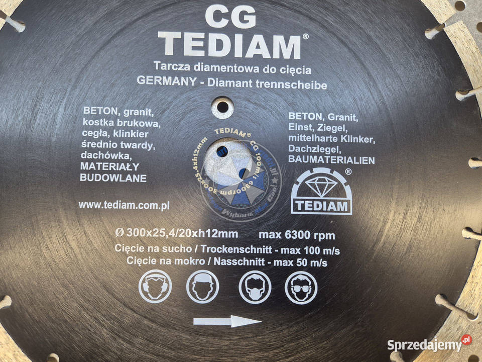 Tarcza diamentowa 300mm h12mm 100ms CG Tarcza do sprzedam