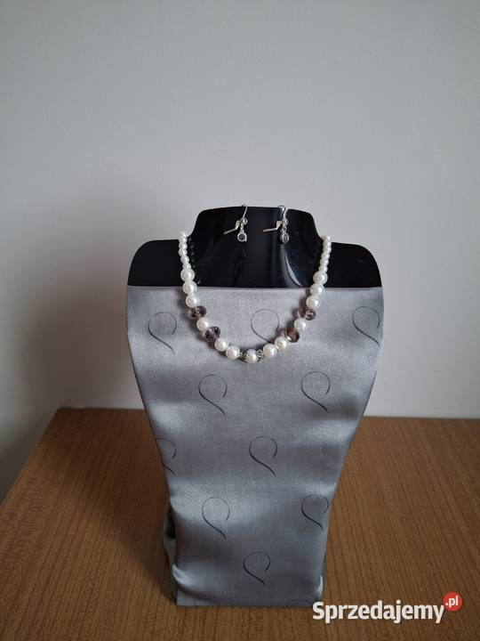 Sprzedam zestaw korale i srebrne kolczyki lubelskie Lublin