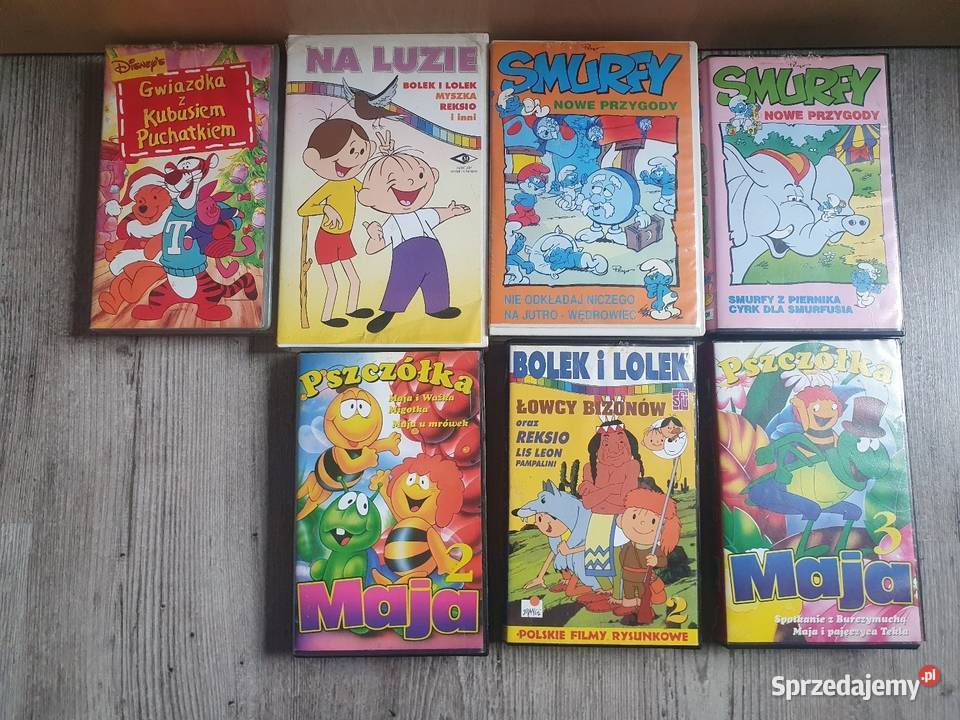 Kasety VHS Bajki Bolek i Lolek Reksio Pszczółka Solnica
