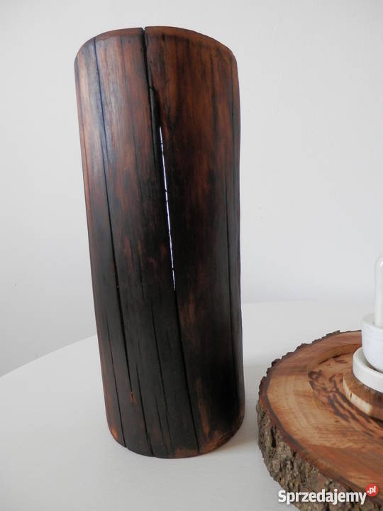 Lampa drewniana ręcznie wykonana jedyna taka odcienie brązowego zachodniopomorskie