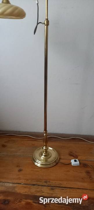 Mosiężna lampa podłogowa z ozdobnym ruchomym Skierniewice sprzedam