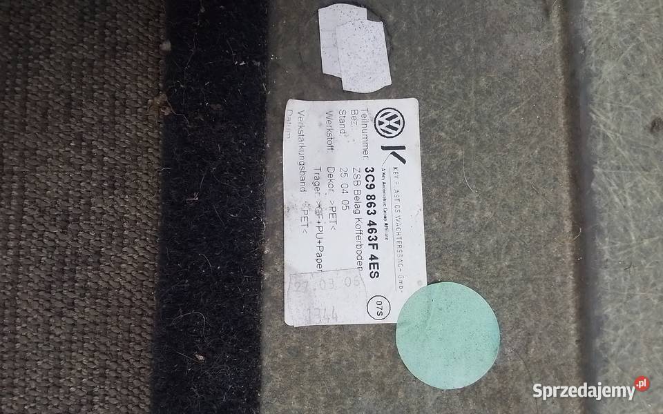 Podłoga wykładzina tył Passat b6 kombi vw tapicerki samochodowe Wyposażenie wnętrza łódzkie