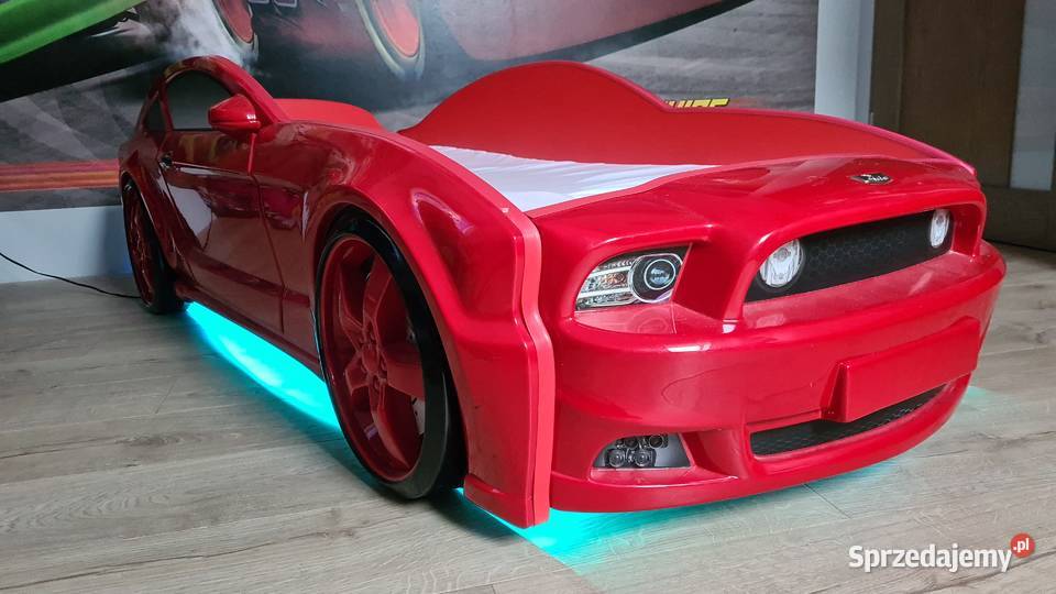 Łóżko dziecięce czerwone AUTKO 3D LED Czernice Borowe sprzedam
