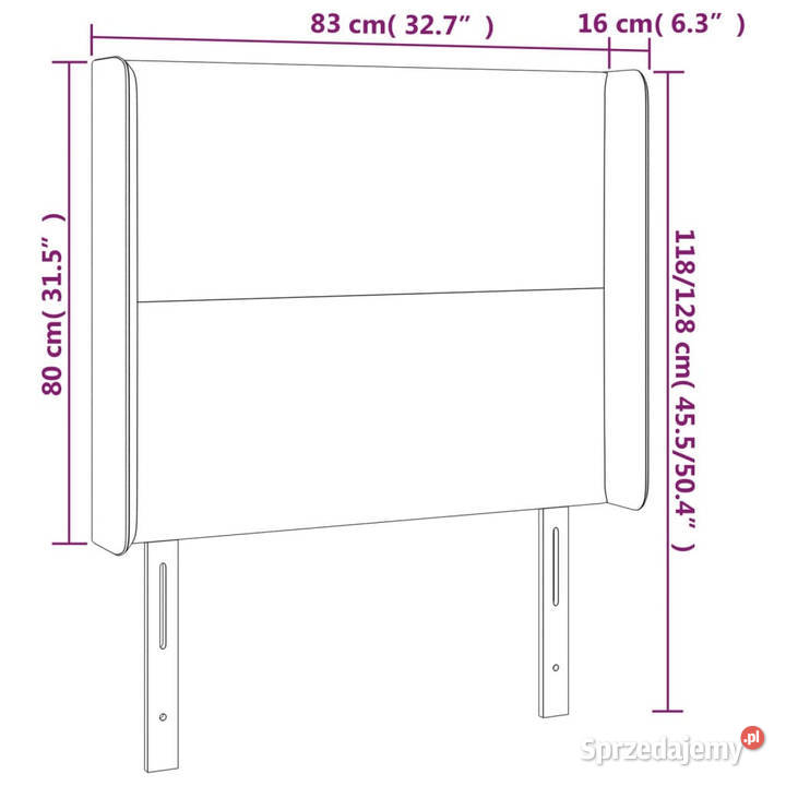 Zagłówek do łóżka z LED ciemnoszary 83x16x118128 Ramy i stelaże Warszawa sprzedam