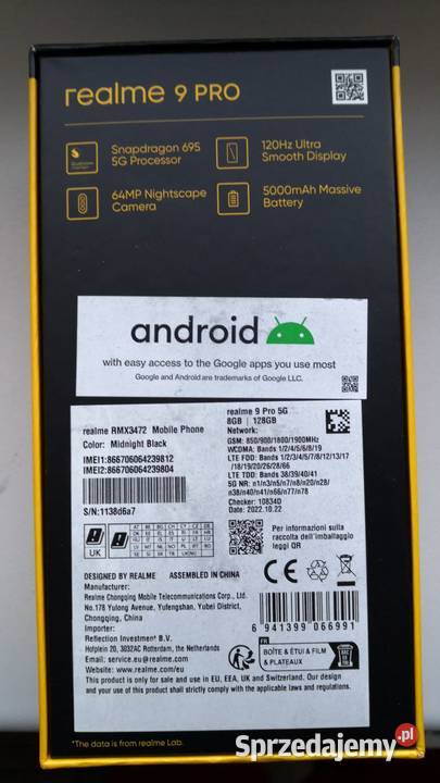 Realme 9 Pro 5G 8128GB 120Hz Głubczyce sprzedam