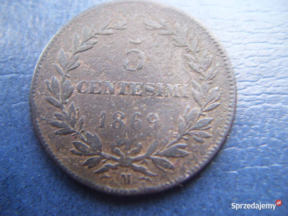 Stare monety 5 centesimi 1869 San Marino Lesko