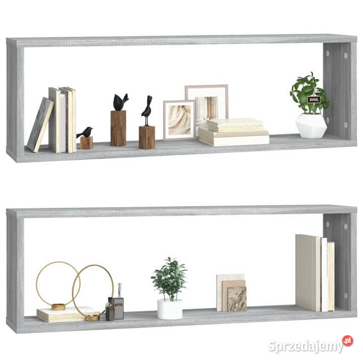Półki ścienne 2 szary dąb sonoma 80x15x265 Półki mazowieckie Warszawa